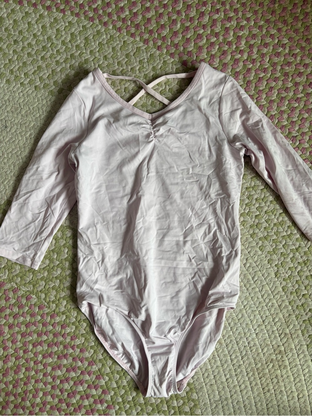 Kids Light Pink Long-Sleeve One-Piece Leotard